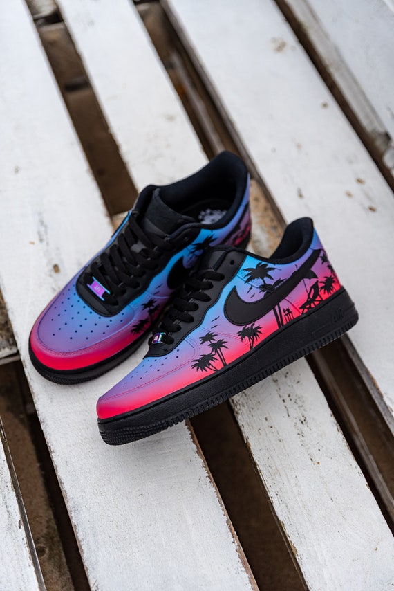 Buy Custom Air Force 1 Sunset in Miami Palm Tree Custom Shoes Online in  India - Etsy