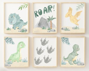 Buy Dinosaur Nursery Wall Art, Dinosaur Decor, Dinosaur Prints, Dino ...