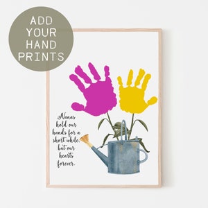Cadeau NANA empreinte de main, Bouquet souvenir de grand-mère, Art PRINTABLE Handprint, cadeau pour grand-mère ou Nana pour la fête des mères ou la fête des grands-parents