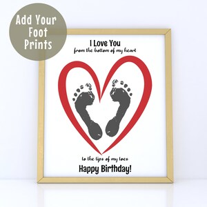 Printable Happy Birthday Handprint Art, Custom Birthday Gift, Handprint Keepsake from Child to Parent Grandparent Teacher Godparent Aunt