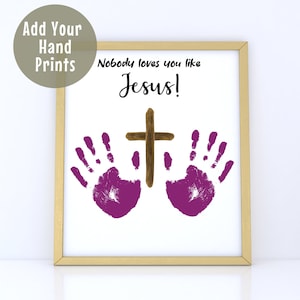 Christian Preschool Craft, Kids Handprint Footprint Art, Personalized Gift, Handprint Keepsake, Toddler Activity