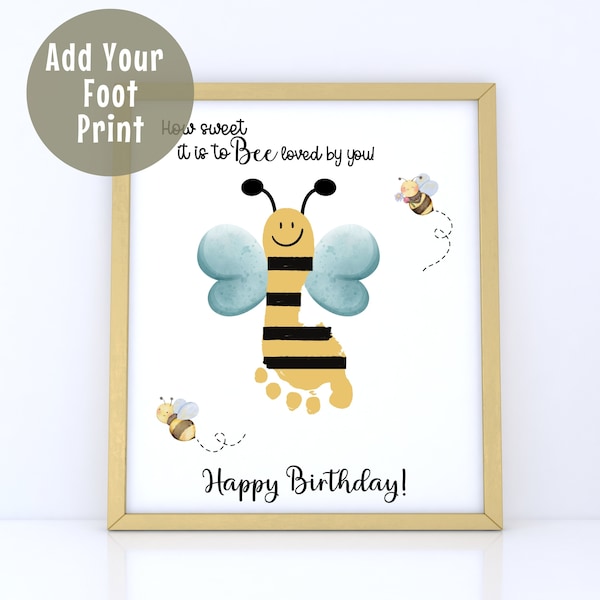 Printable Happy Birthday Handprint Art, Custom Birthday Gift, Handprint Keepsake from Child to Parent Grandparent Teacher Godparent Aunt