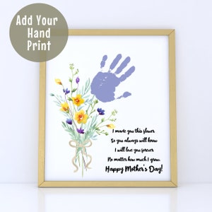 Gift for Mom Preschool Craft, Mother's Day Gift, Mum Gift, Handprint Art, Personalized Mommy Gift, Handprint Keepsake, Toddler Activity