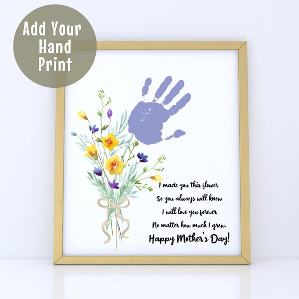 Gift for Mom Preschool Craft, Mother's Day Gift, Mum Gift, Handprint Art, Personalized Mommy Gift, Handprint Keepsake, Toddler Activity