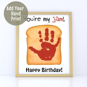 Printable Happy Birthday Handprint Art, Custom Birthday Gift, Handprint Keepsake from Child to Parent Grandparent Teacher Godparent Aunt