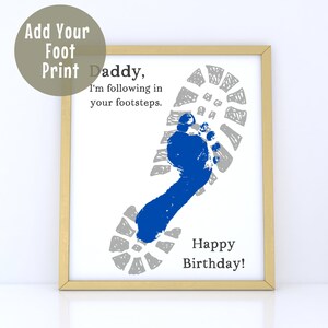 Druckbare alles Gute zum Geburtstag Handabdruck Kunst, individuelles Geburtstagsgeschenk, Handabdruck Andenken vom Kind bis zum Vater