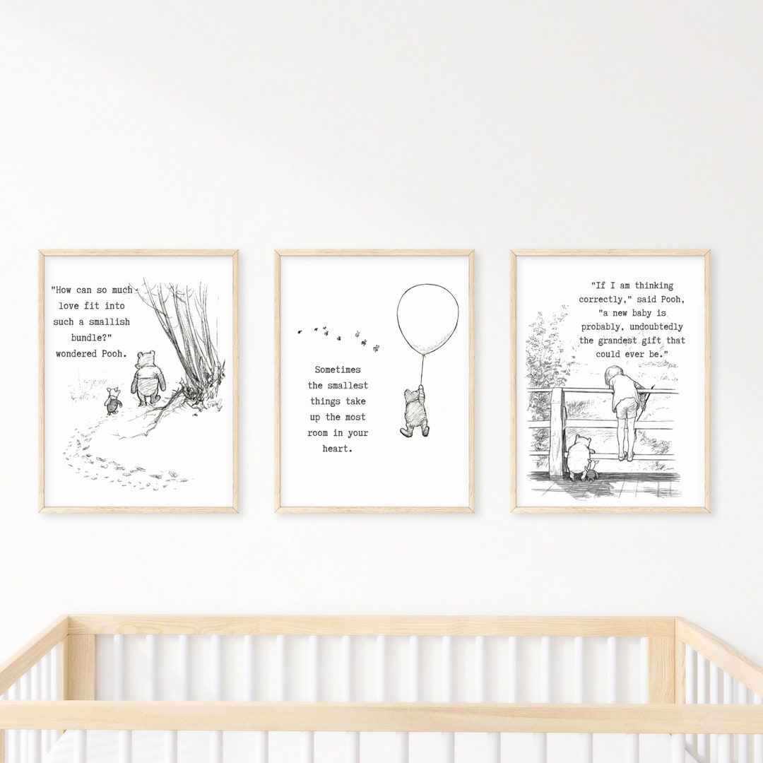 Winniethepooh Nursery Wall Art Winnie the Pooh Quotes Etsy