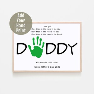 Vatertag Handabdruck Andenken Kunst, Geschenk für Papa, Vatertag Handwerk Aktivitäten, personalisierte Andenken, Handabdruck Karte für Papa / Vater