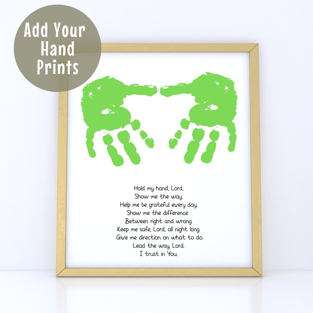 Hold My Hand Lord Preschool Craft, Christian Handprint Art