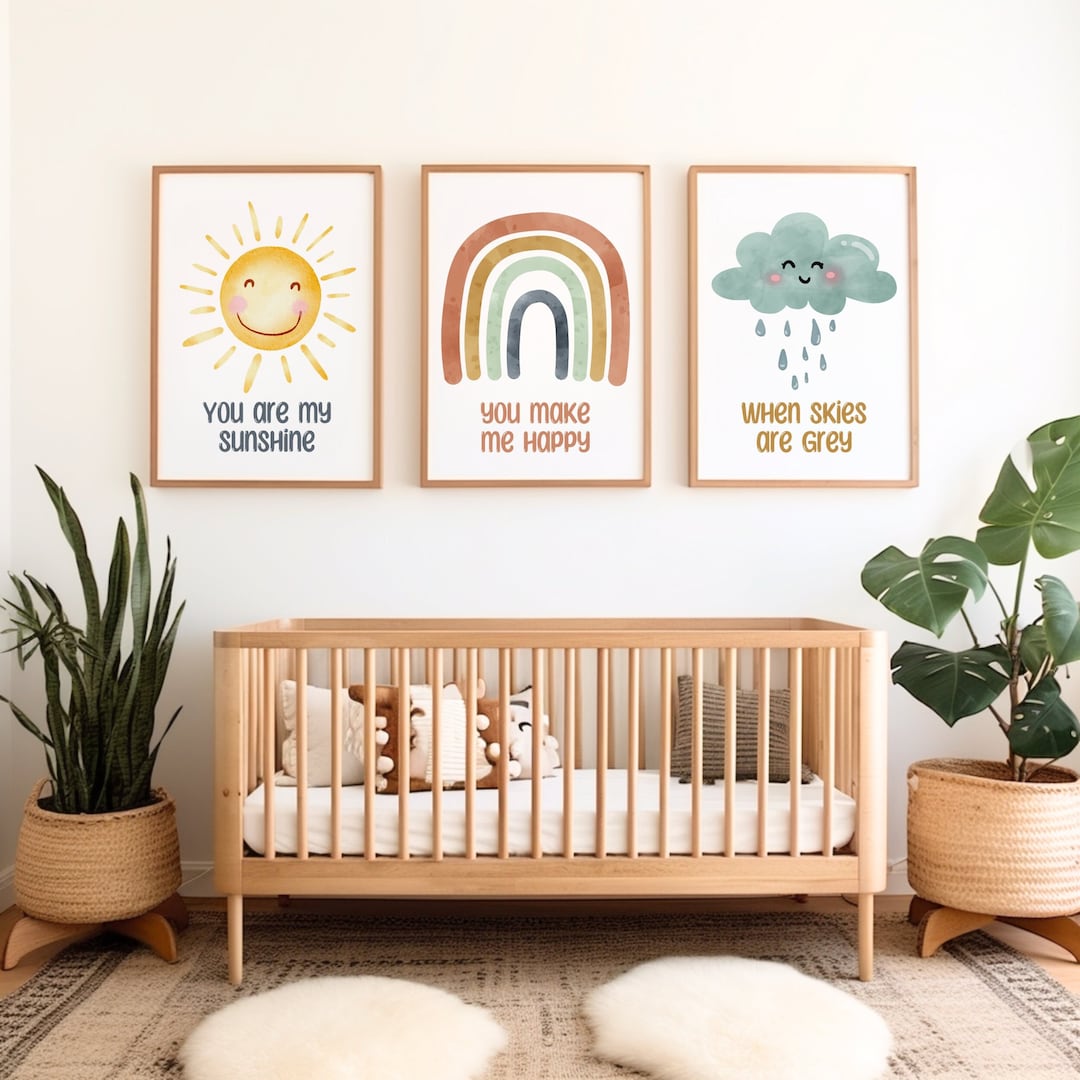 Printable You Are My Sunshine Nursery Wall Art Set of 3 Sun - Etsy