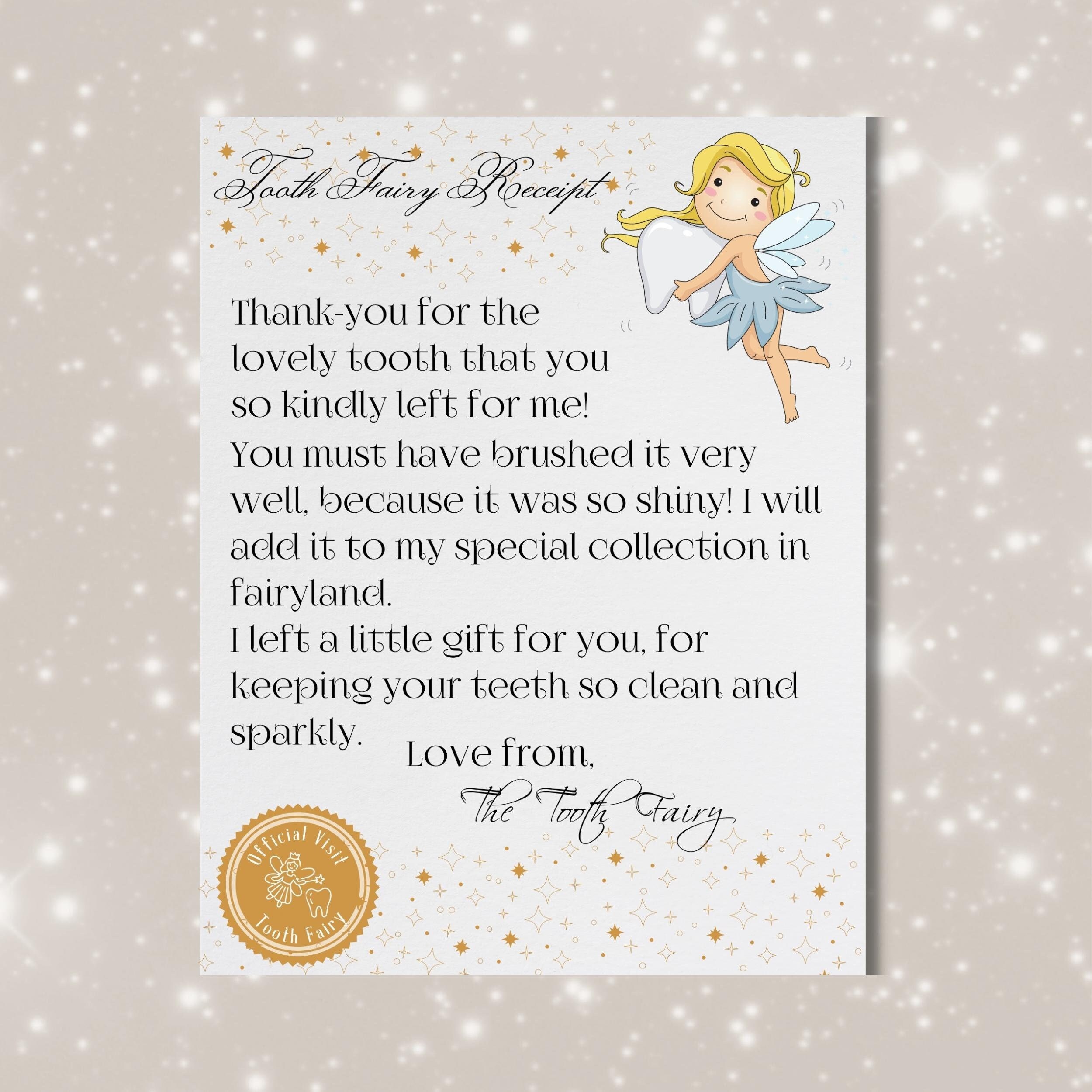 Tooth Fairy Letter Printable Digital Download Tooth Fairy Etsy UK