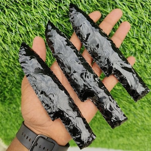 3 Athames de obsidiana negra, daga de cristal tallada a mano
