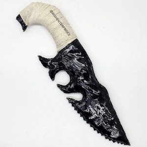 Handcrafted Obsidian Knife with Thread-Wrapped Unique Handle - 10&quot; Artisan Blade, Survival Tool, Collectible Stone Knive.