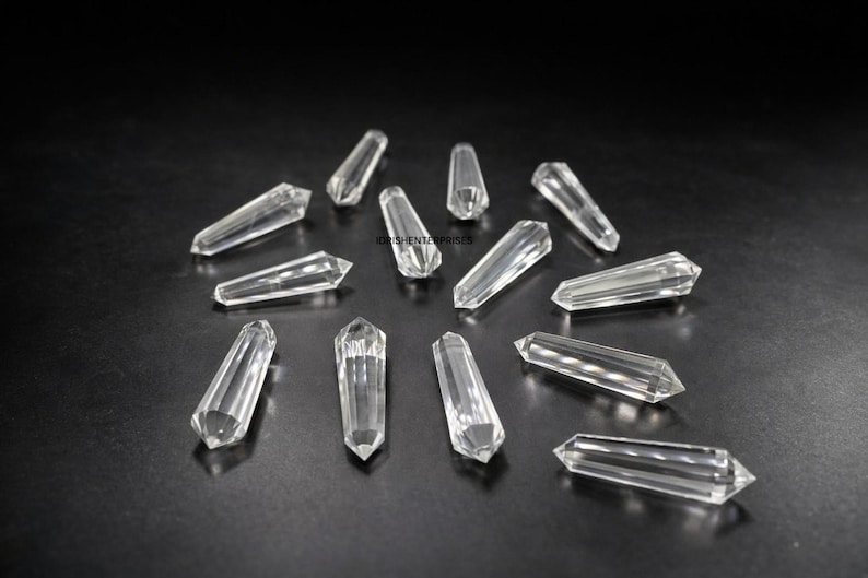 Quartz Wand, Natural Himalayan Vogel Crystal, 50mm 12-Faceted Clear image 3