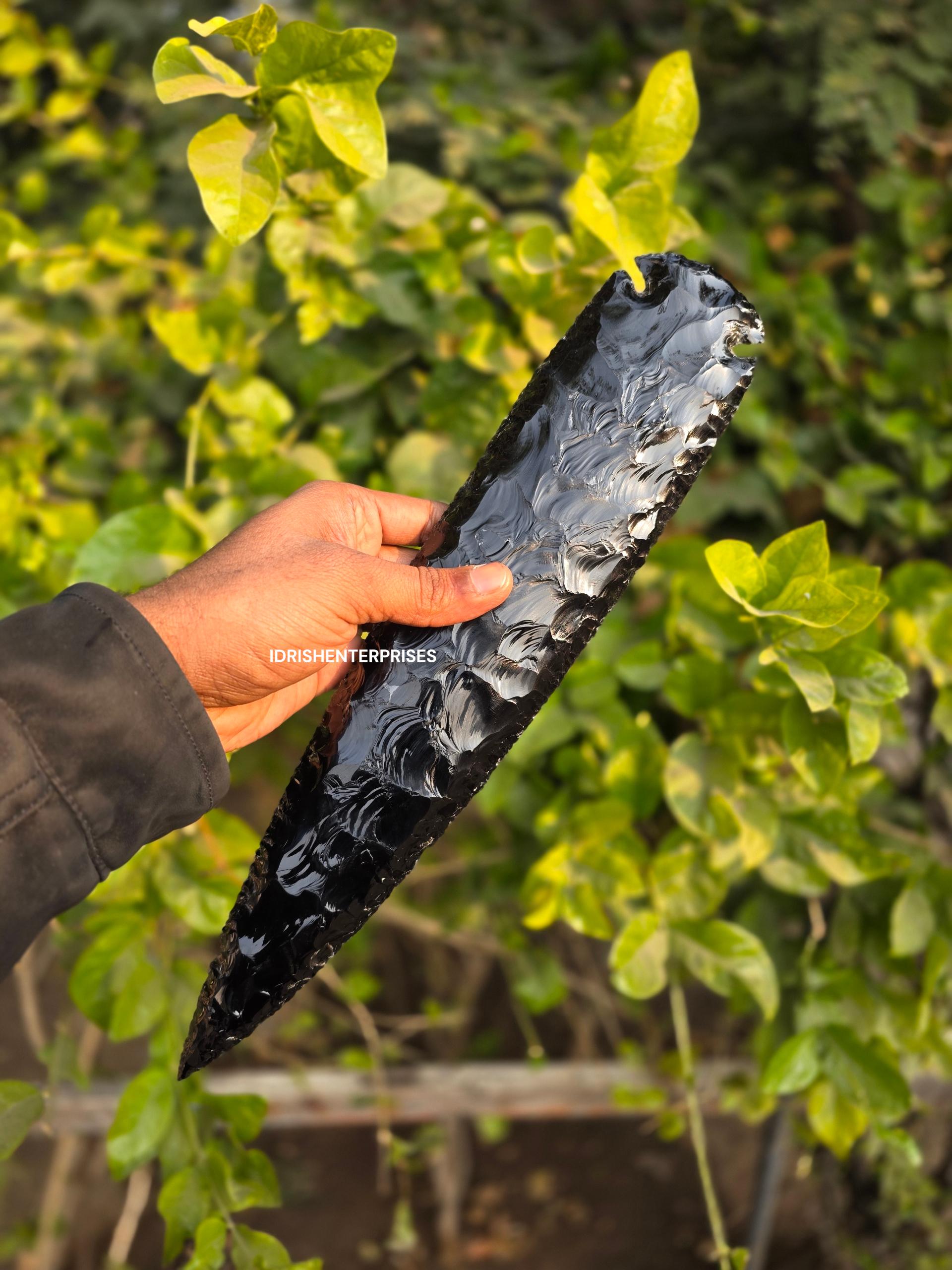 手作りの黒曜石の矢じり | フリントで削られたレプリカ (1 ～ 16