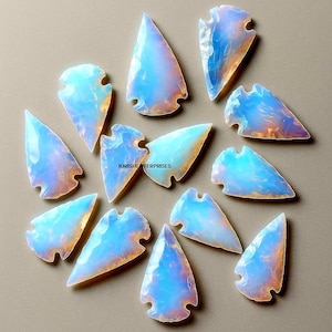 50 Opalite Arrowheads, Hand Carved Crystal Points, Jewelry Making (25-30MM)