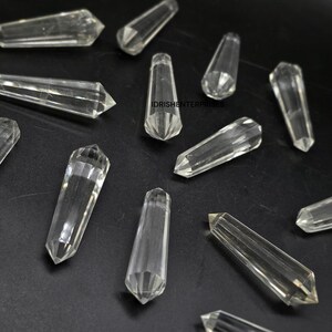 Quartz Wand, Natural Himalayan Vogel Crystal, 50mm 12-Faceted Clear image 5