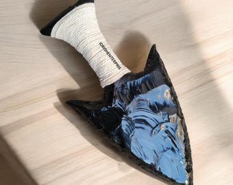 Obsydianowy Push Athame z białą nicią - 8 cali