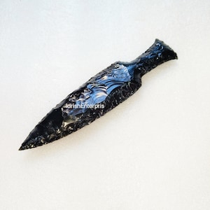 Große schwarze Obsidian Schwert Obsidian Messer Man handgemachte Messer Edelstein Messer Hand knappte Obsidian Klingen Qualität Kristall Messer 6 "Zoll.
