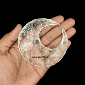 Clear Crystal Moon,Crescent Moon Decor,Man Handmade Crescent,Obsidian Moon,Quality Crystal,Unique Gift for Her,Crystal Glass.