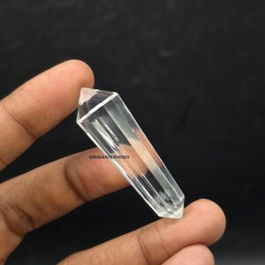 Quartz Wand, Natural Himalayan Vogel Crystal, 50mm 12-Faceted Clear image 2
