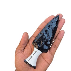 6" Obsidiaan duwdolk – Handgemaakt vulkanisch glas – Lavames – Cadeau voor jagers en verzamelaars – Obsidiaanmes – Crystal Athame.