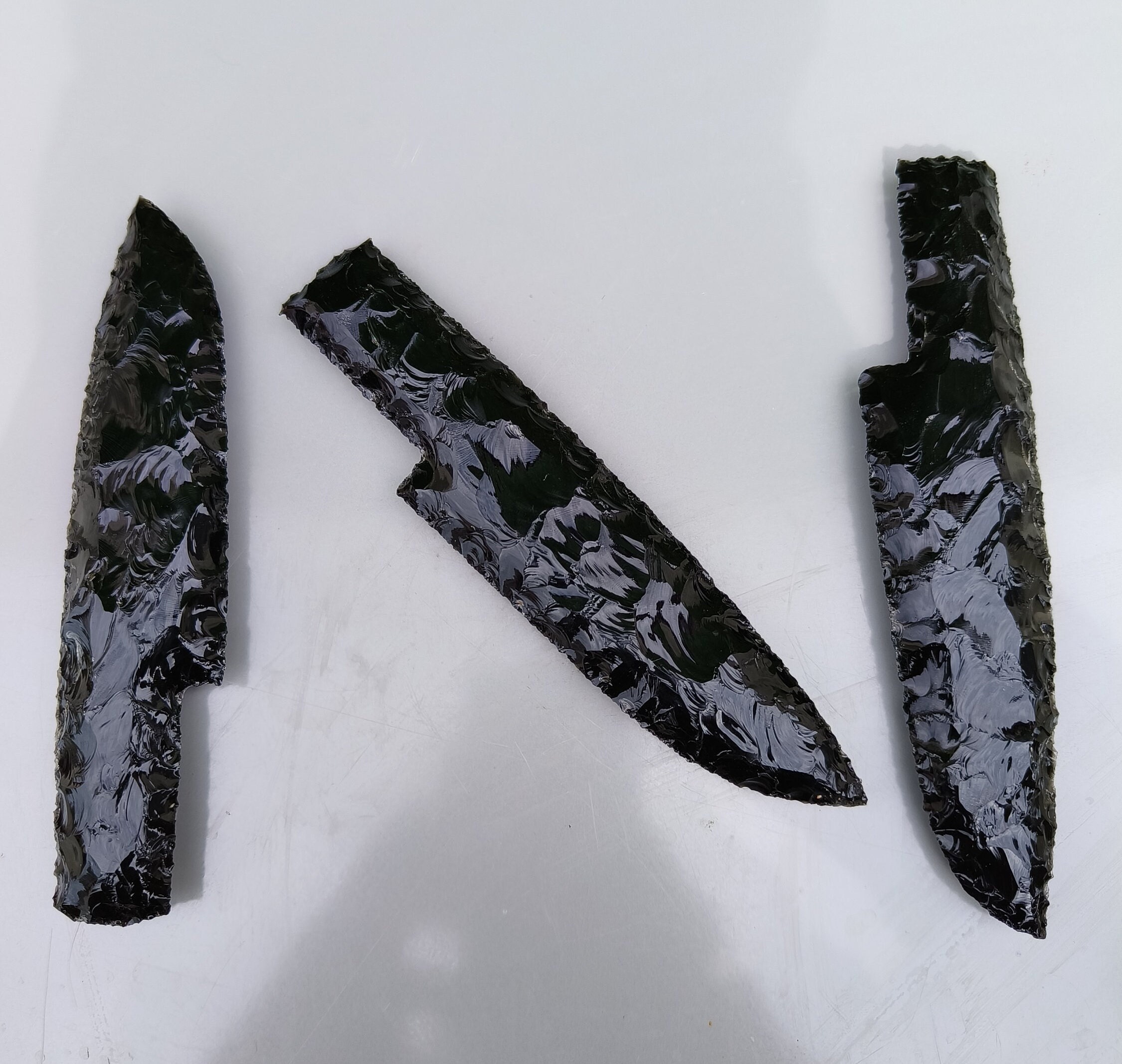 11-3/4 Mexican Velvet Obsidian Knife Flint Knapped on Western Sagebrush  Handle