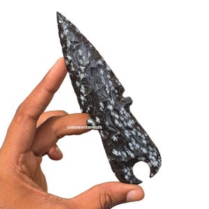 Handcrafted Snowflake Obsidian Moon Knife: Wiccan Altar Athame