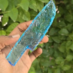 Amazing Rare Blue Aqua Obsidian  Glass Crystal Knives Handmade Stone Knives Lava Blades Gifted Crystal Obsidian Knife 5.5-6&quot; Inches 1 piece
