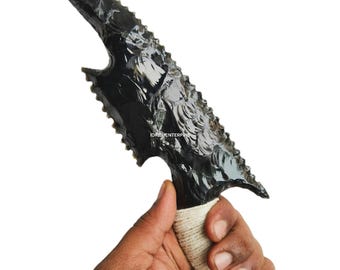 天然手彫り黒曜石ナイフ、クリスタルクォーツダガー、ヒール 天然手彫り黒曜石ナイフ、クリスタルクォーツダガー、ヒール