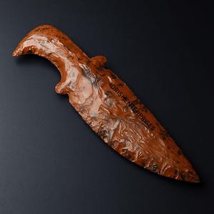 Handcrafted Mahogany Obsidian Knife - 6 Inch Blade - Ritual Tool, Collector’s Piece, Sharp Stone Knife - Healing Crystal Blade, Unique Gift.