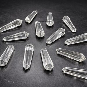 Quartz Wand, Natural Himalayan Vogel Crystal, 50mm 12-Faceted Clear image 4