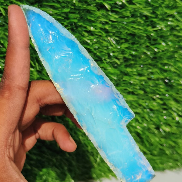 Hand Knapped Opalite Crystal Daggers 5.5-6" inches, Opalite Athame, Opalite quartz Knife, HUNTING KNIVES CUSTOM Handmade, Gift For Her