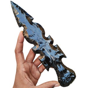 Large Obsidian Sword,Obsidian Knife,Obsidian Handcrafted Knife,Obsidian Knives,Hand Knapped,Obsidian Blades,Quality Crystal Knife 10&quot;Inches.