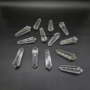 Quartz Wand, Natural Himalayan Vogel Crystal, 50mm 12-Faceted Clear image 6