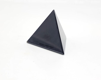 Natural Black Obsidian Tetrahedron Pyramid | 45-50mm | Healing Crystal, Spiritual Protection, Meditation, Energy Cleansing, Sacred Geometry
