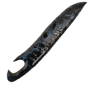 Customized Obsidian Hand Knapped Blade Personalized Gift Natural Volcanic Glass Collector&#39;s Knife Unique Obsidian Dagger,Obsidian Athame.