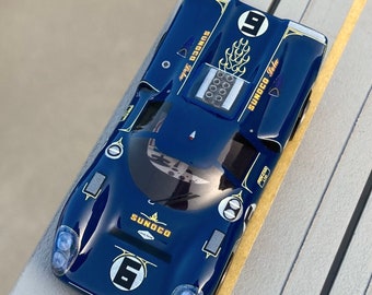 Donohue Lola T70 Daytona Coupe, BHR Custom Body Slot Car, Artist Signed; HO 1/64