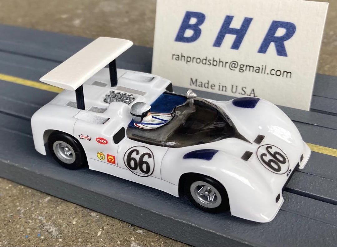 1967 Chaparral 2E, BHR Custom Body Slot Car, Artist Signed; H0 1