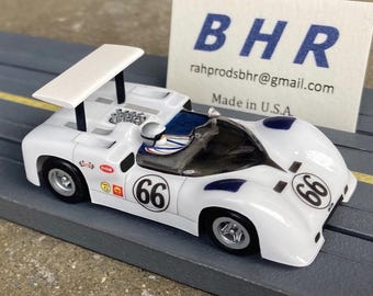 1967 Chaparral 2E, BHR Custom Body Slot Car, Artist Signed; H0 1/64