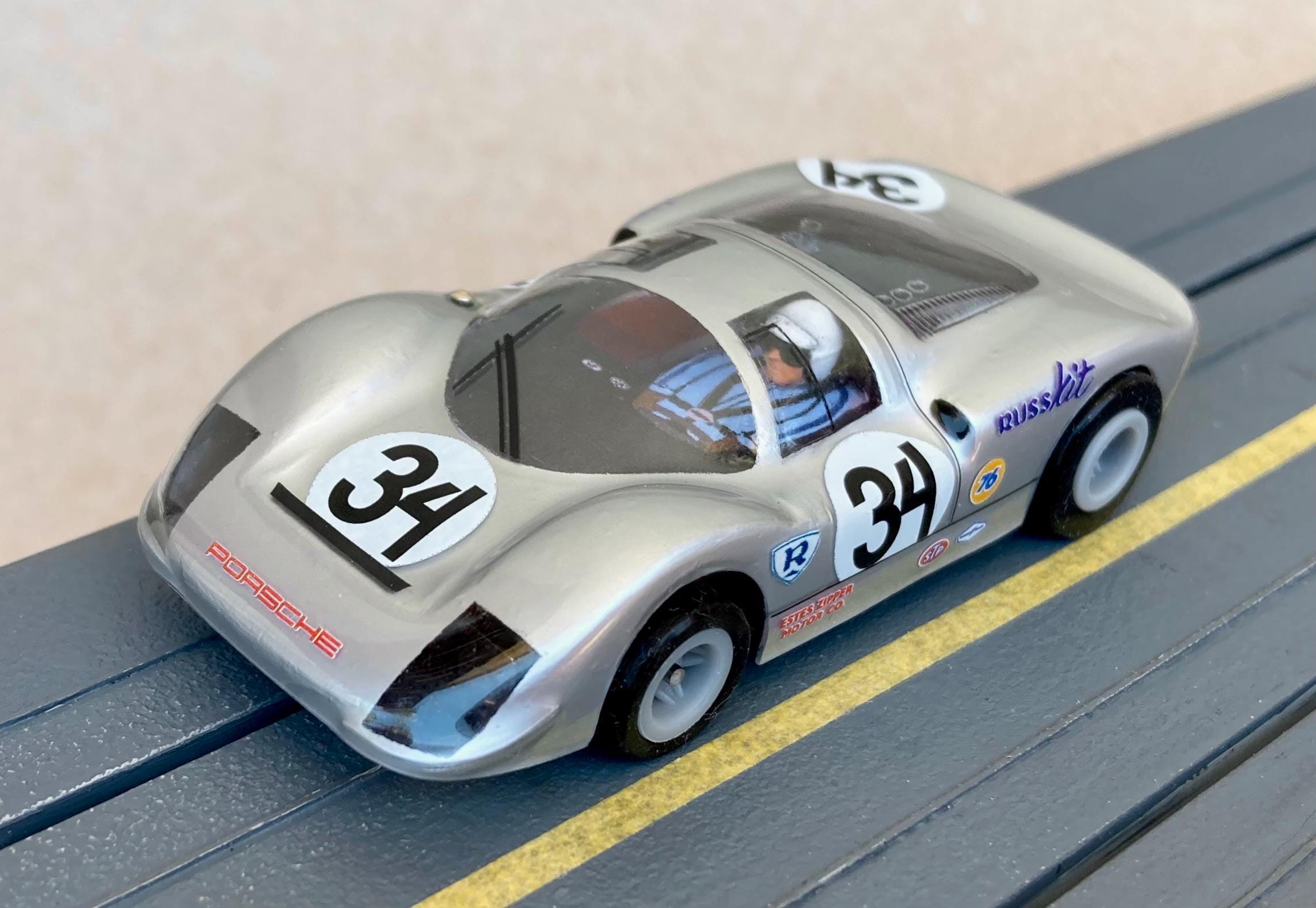 Ken Miles Porsche 906, BHR Custom Body Slot Car, Artist Signed; HO