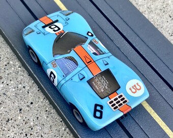 Ickx Gulf Mirage M1, BHR Custom Body Slot Car, Artist Signed; HO 1