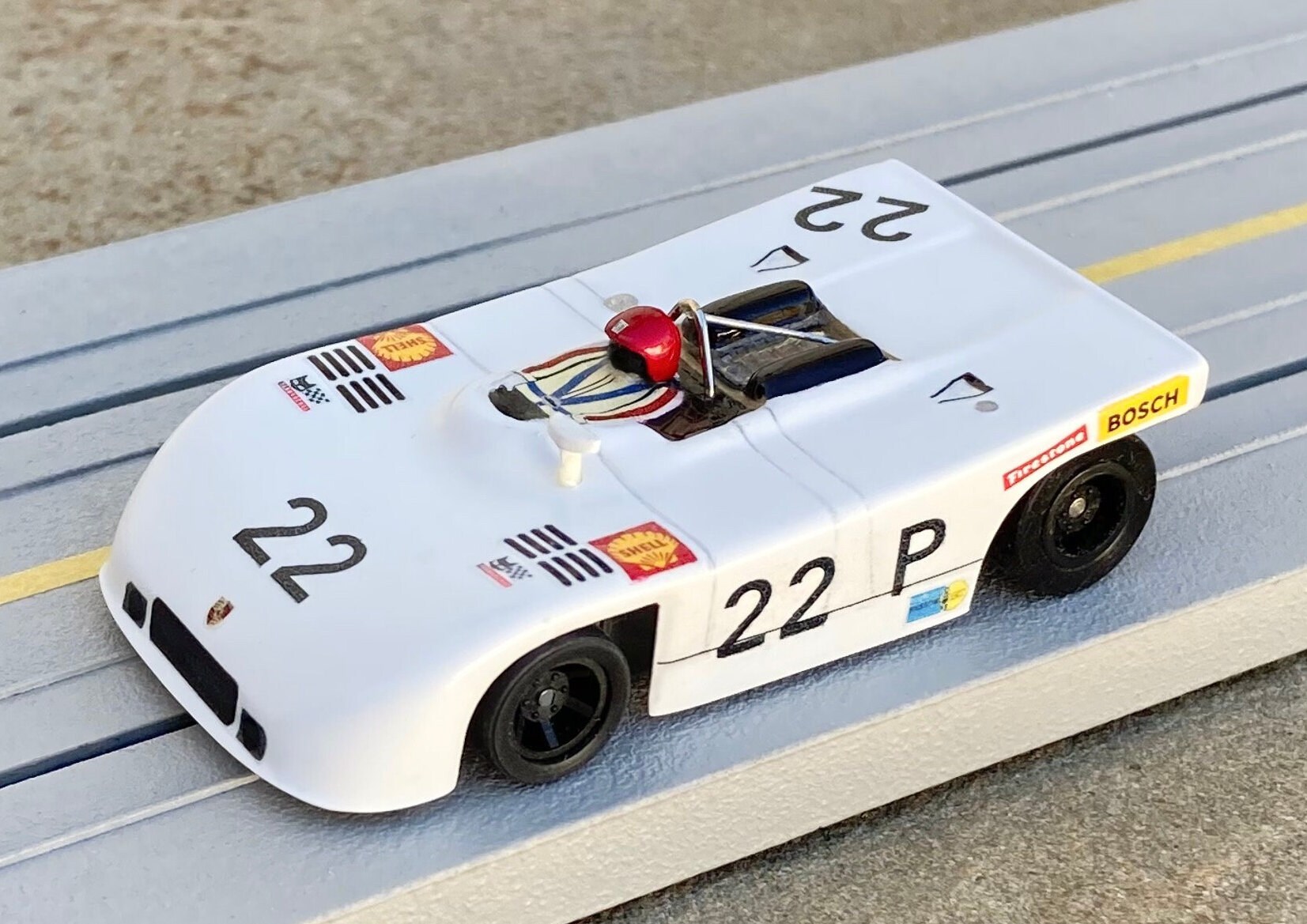 BHR Porsche 908/3 Custom Slot Car, HO 1/64, Artist Signed