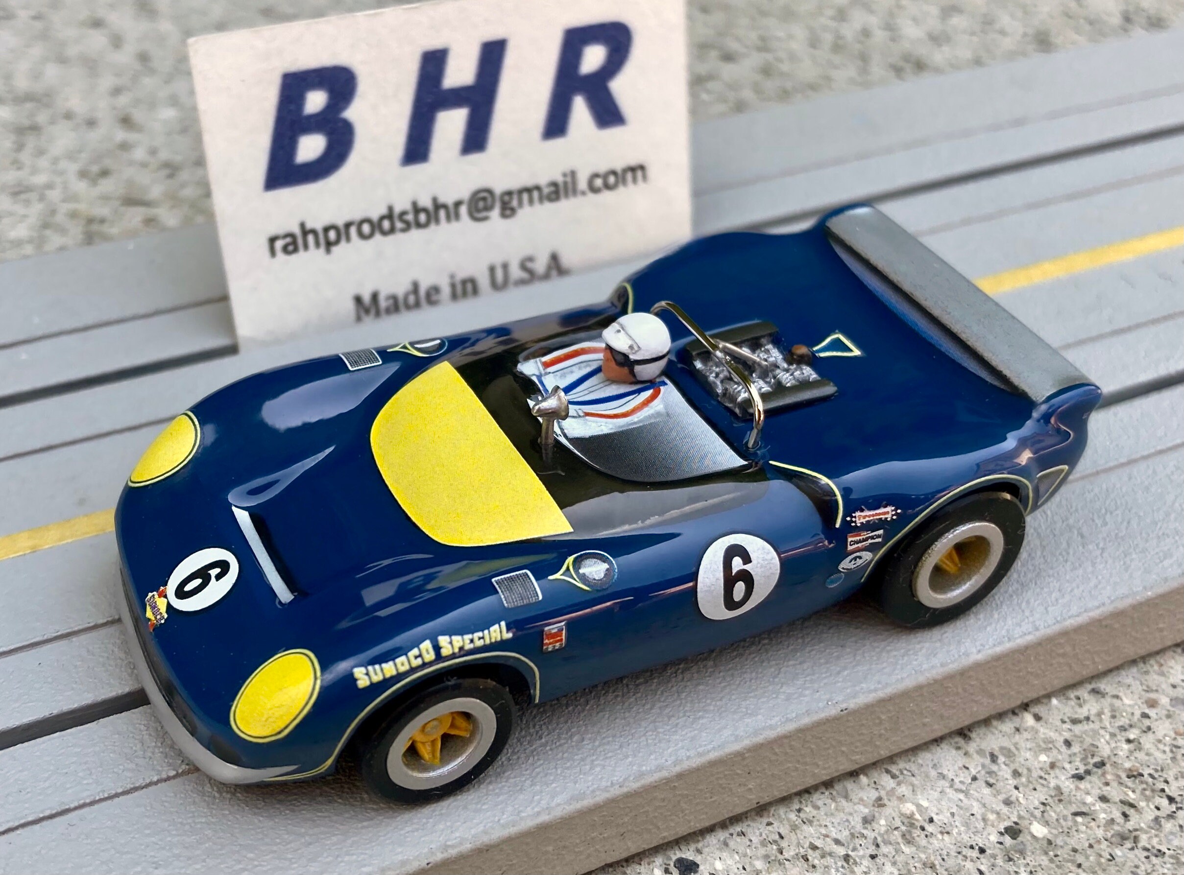 Mark Donohue '67 Lola T70, BHR Custom Body Slot Car, Artist Signed