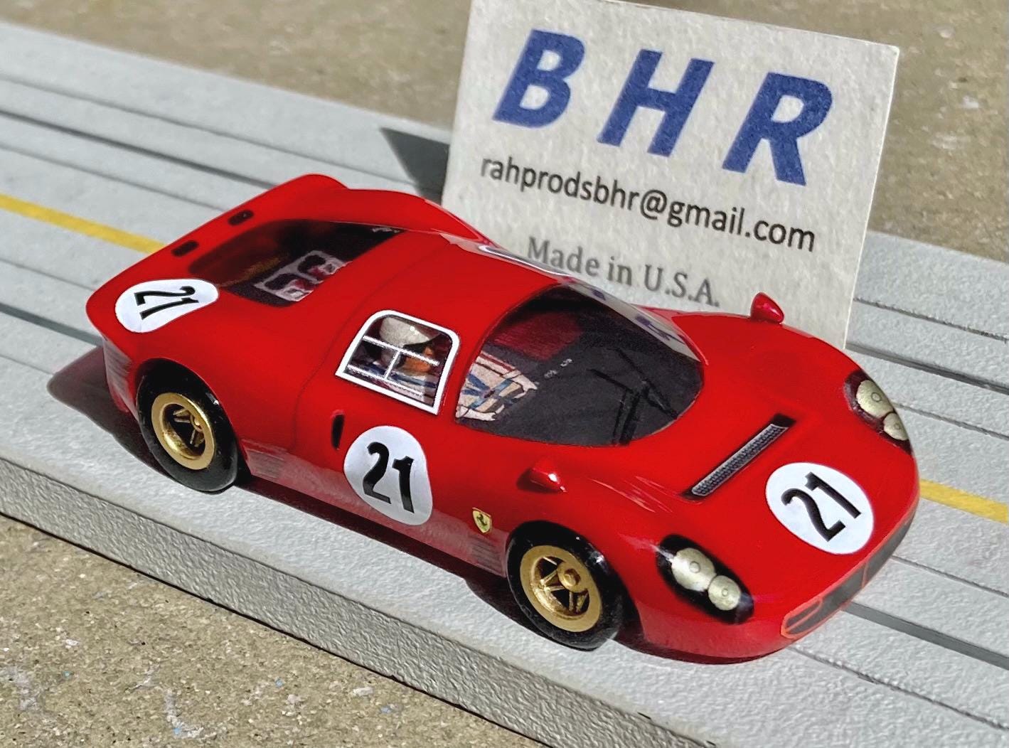 BHR Ferrari 330 P3/P4 Slot Car, HO 1/64, Artist Signed