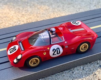 Ferrari 330 P4 Spyder, BHR Custom Body Slot Car, Artist Signed; HO 1/64