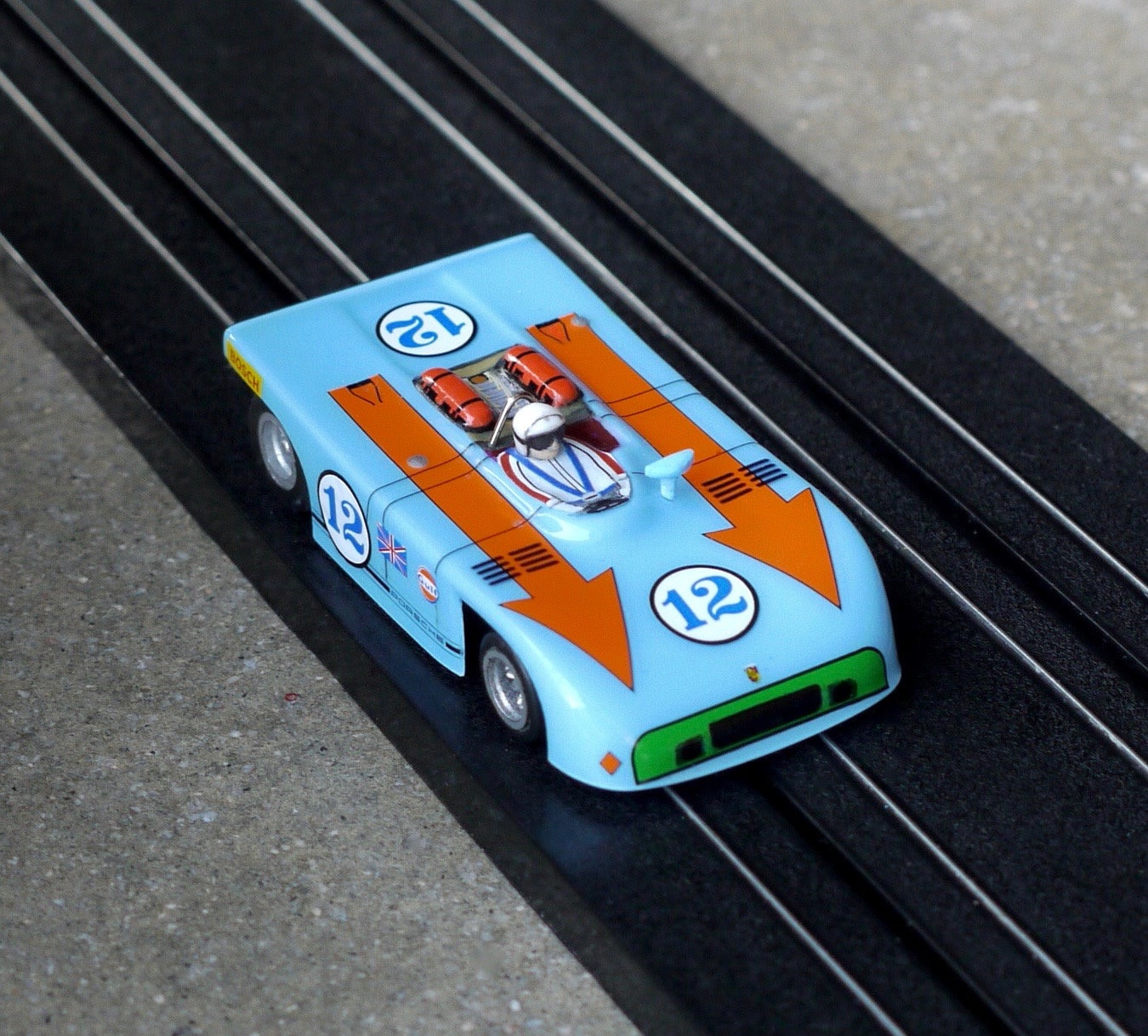BHR Porsche 908/3 Custom Slot Car, HO 1/64, Artist Signed