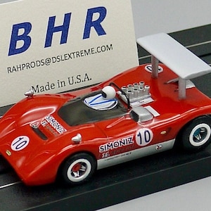 BHR &#39;69 Simoniz Lola T163B Custom Slot Car, H0 1/64, Artist Signed & Numbered