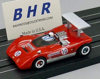 Simoniz Lola T163B, BHR Custom Body Slot Car, Artist Signed; HO 1/64