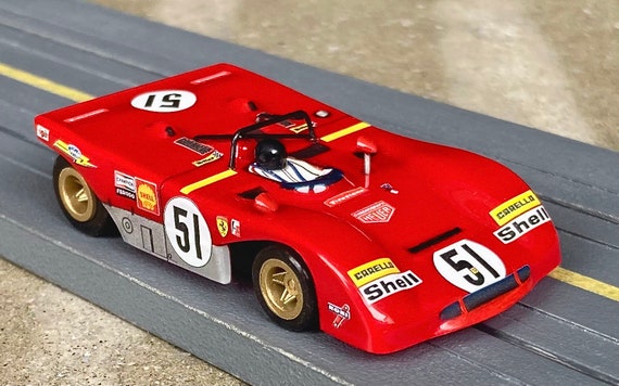 1971 Ferrari 312 PB, BHR Custom Body Slot Car, Artist Signed; HO 1